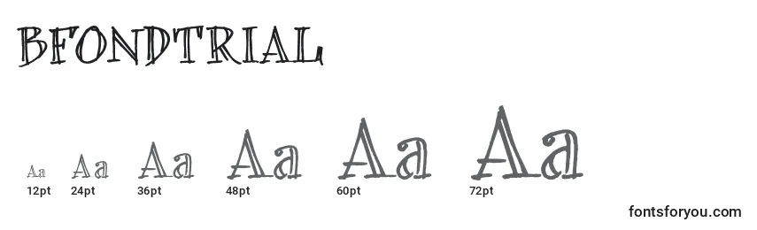 Größen der Schriftart BFONDTRIAL (121211)
