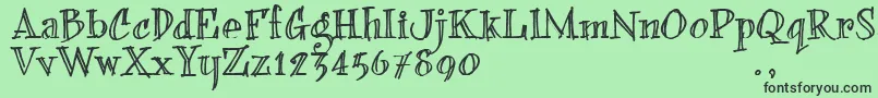 BFONDTRIAL Font – Black Fonts on Green Background