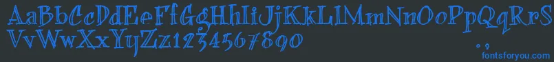 BFONDTRIAL Font – Blue Fonts on Black Background