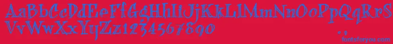 BFONDTRIAL Font – Blue Fonts on Red Background