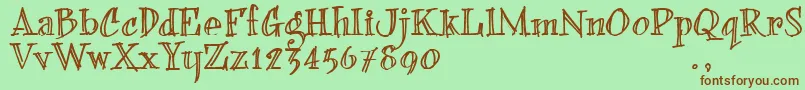 BFONDTRIAL Font – Brown Fonts on Green Background