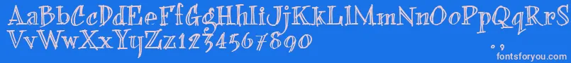 BFONDTRIAL Font – Pink Fonts on Blue Background