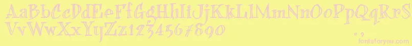 BFONDTRIAL Font – Pink Fonts on Yellow Background