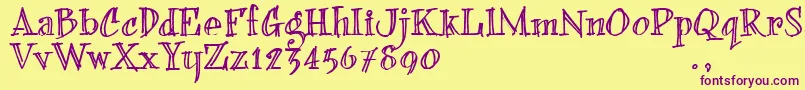 BFONDTRIAL Font – Purple Fonts on Yellow Background