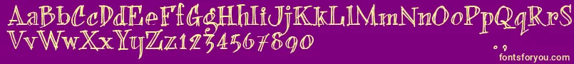 BFONDTRIAL Font – Yellow Fonts on Purple Background