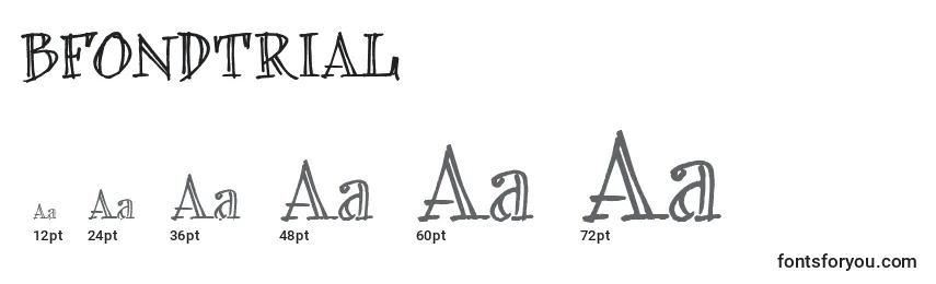 Размеры шрифта BFONDTRIAL (121212)