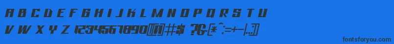Bhejeuct Gash Typeface Font – Black Fonts on Blue Background