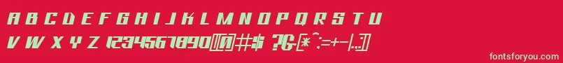 フォントBhejeuct Gash Typeface – 赤い背景に緑の文字