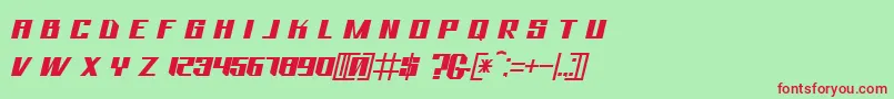 フォントBhejeuct Gash Typeface – 赤い文字の緑の背景