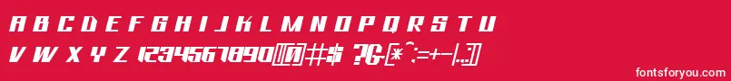 フォントBhejeuct Gash Typeface – 赤い背景に白い文字