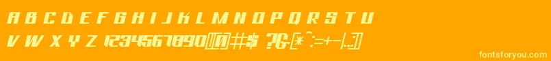 Fonte Bhejeuct Gash Typeface – fontes amarelas em um fundo laranja