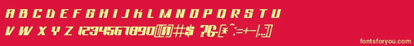 フォントBhejeuct Gash Typeface – 黄色の文字、赤い背景