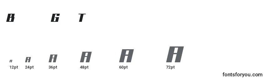 Größen der Schriftart Bhejeuct Gash Typeface