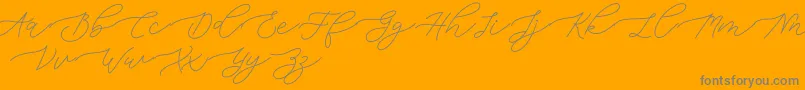 Bianca-Schriftart – Graue Schriften auf orangefarbenem Hintergrund