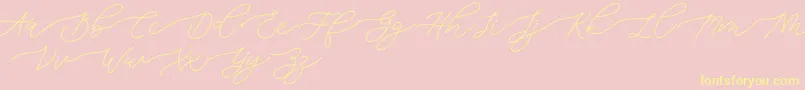 Bianca-Schriftart – Gelbe Schriften auf rosa Hintergrund