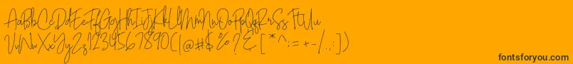 フォントBianka Script – 黒い文字のオレンジの背景