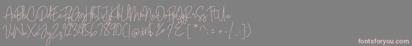 フォントBianka Script – 灰色の背景にピンクのフォント