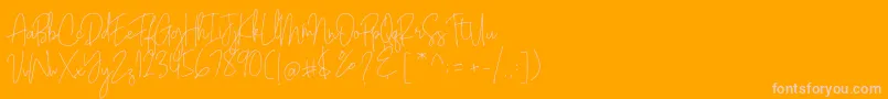 フォントBianka Script – オレンジの背景にピンクのフォント