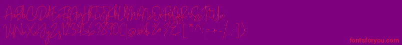 Bianka Script Font – Red Fonts on Purple Background