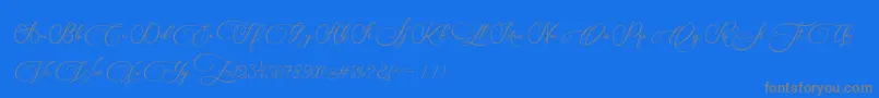 Biargabara-Schriftart – Graue Schriften auf blauem Hintergrund