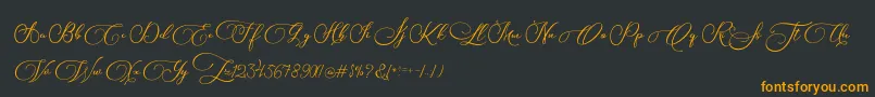 Biargabara-Schriftart – Orangefarbene Schriften auf schwarzem Hintergrund