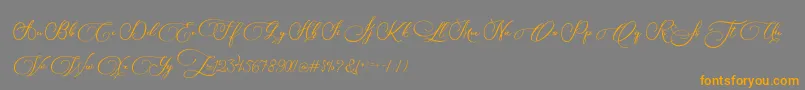 Biargabara-Schriftart – Orangefarbene Schriften auf grauem Hintergrund