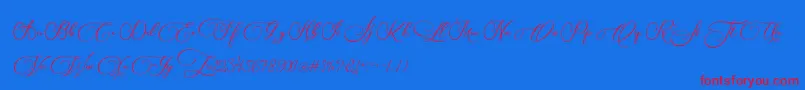 Biargabara-fontti – punaiset fontit sinisellä taustalla