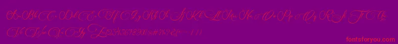 Biargabara-Schriftart – Rote Schriften auf violettem Hintergrund