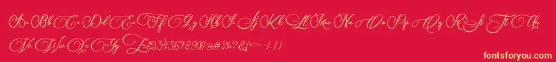 Biargabara Font – Yellow Fonts on Red Background