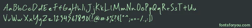 Biasa-fontti – vihreät fontit mustalla taustalla