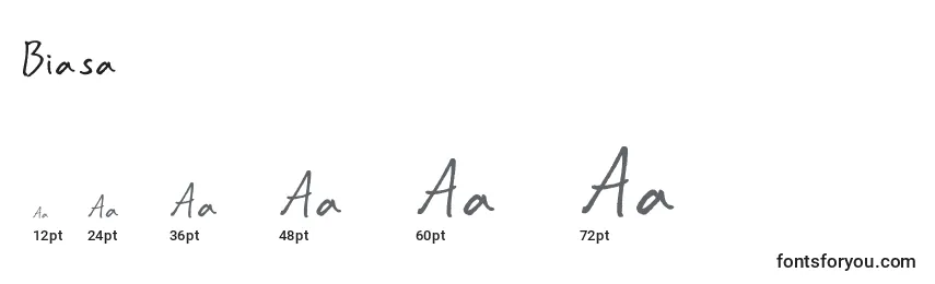 Размеры шрифта Biasa