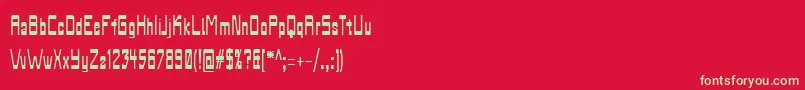 フォントBiasachxua – 赤い背景に緑の文字