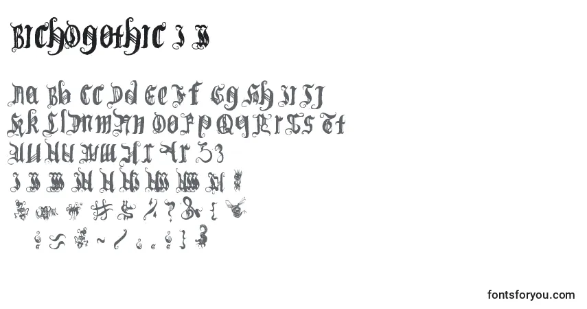 A fonte BichOgothic 1 2 – alfabeto, números, caracteres especiais