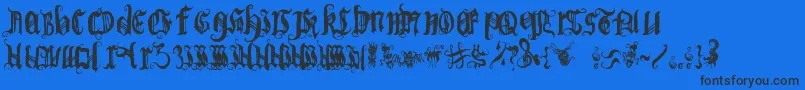 BichOgothic 1 2 Font – Black Fonts on Blue Background