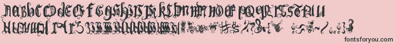 BichOgothic 1 2-Schriftart – Schwarze Schriften auf rosa Hintergrund