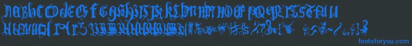 BichOgothic 1 2 Font – Blue Fonts on Black Background