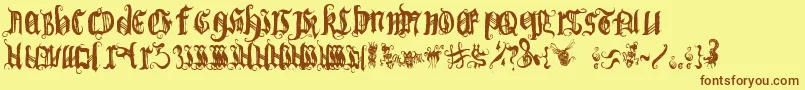 BichOgothic 1 2 Font – Brown Fonts on Yellow Background