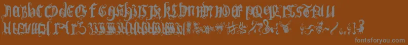 BichOgothic 1 2-Schriftart – Graue Schriften auf braunem Hintergrund