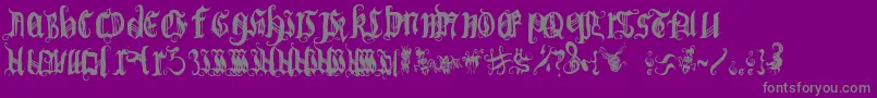 BichOgothic 1 2-Schriftart – Graue Schriften auf violettem Hintergrund