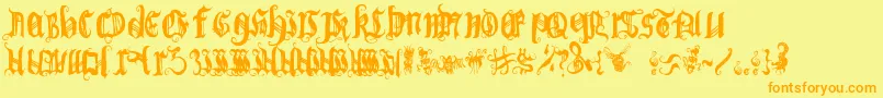 BichOgothic 1 2 Font – Orange Fonts on Yellow Background