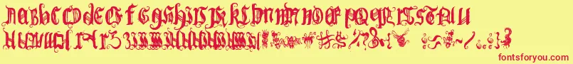 BichOgothic 1 2 Font – Red Fonts on Yellow Background