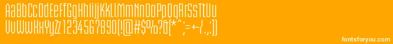 Fonte BriemakademistdCond – fontes brancas em um fundo laranja