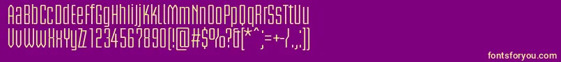BriemakademistdCond-Schriftart – Gelbe Schriften auf violettem Hintergrund