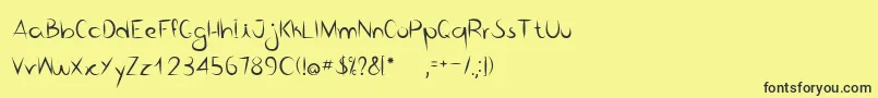 Шрифт Bico de pena   Regular – чёрные шрифты на жёлтом фоне