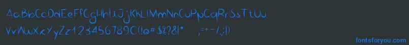 Bico de pena   Regular Font – Blue Fonts on Black Background