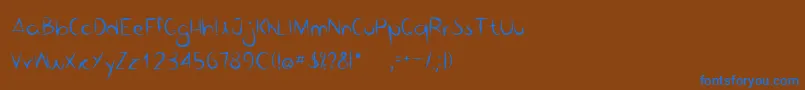 Bico de pena   Regular Font – Blue Fonts on Brown Background