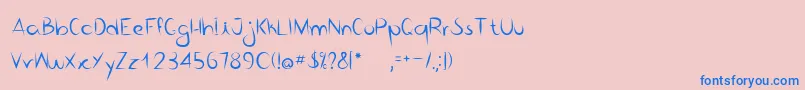 Bico de pena   Regular Font – Blue Fonts on Pink Background