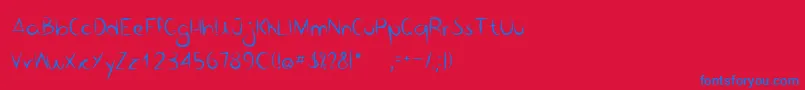 Шрифт Bico de pena   Regular – синие шрифты на красном фоне