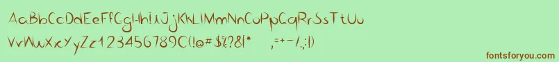 Bico de pena   Regular Font – Brown Fonts on Green Background