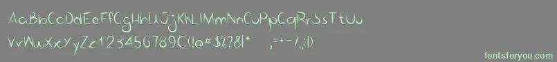 Bico de pena   Regular Font – Green Fonts on Gray Background